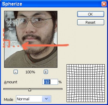 Photoshop CS Spherize adjustment