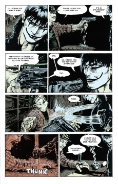 A page from James O'Barr The Crow colored and lettered by Saelee