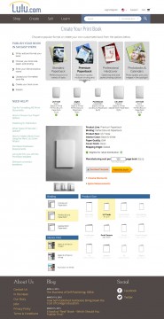 Lulu.com's Create Book Page