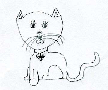 This is the latest drawing by my cousin, about age 6, and you can see her drawing skills have improved.