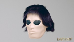 Blender 2.76 low polygon head + hair test