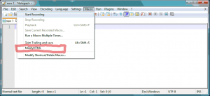 Notepad++ Macro Shortcut Saved