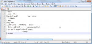 Notepad++ Ugly Html Code Example